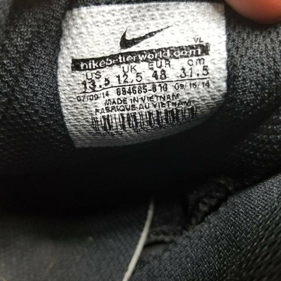 New Nike Air Mens 13.5 MVP Bsbl Pro Baseball Cleats Shoes Black White - Picture 4 of 8